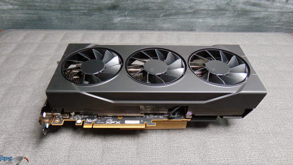 XFX Swift Radeon RX 9070 GRE Triple Fan Gaming Edition Card Top