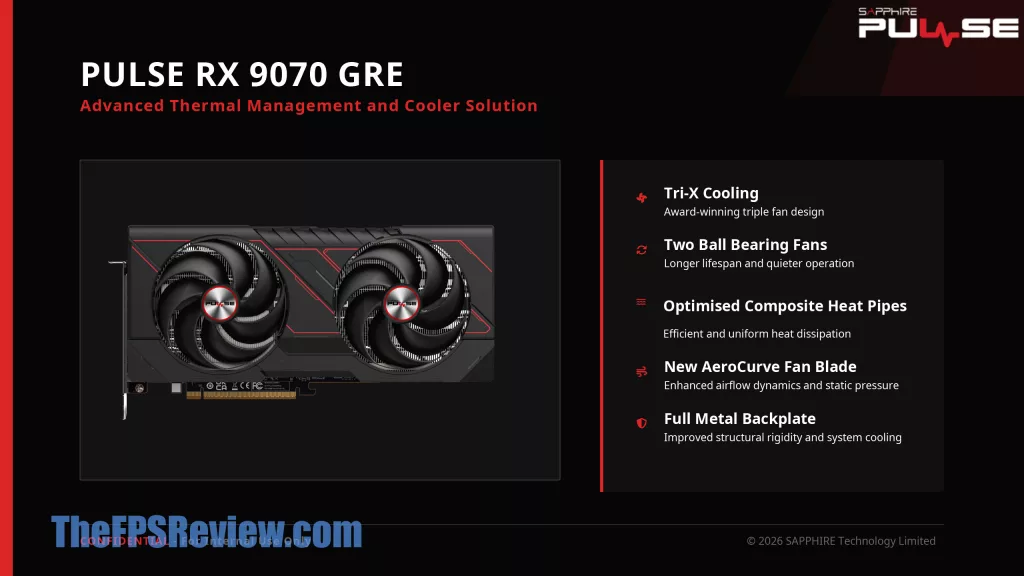 SAPPHIRE PULSE Radeon RX 9070 GRE GAMING OC Press Deck