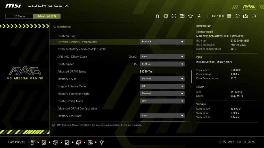 MSI MAG Z890 TOMAHAWK WiFi II motherboard BIOS
