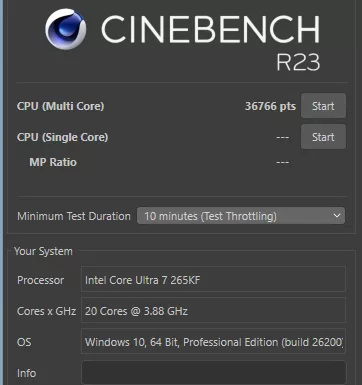 MSI MAG Z890 TOMAHAWK WiFi II motherboard: performance: Cinebench