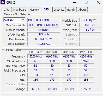 MSI MAG Z890 TOMAHAWK WiFi II motherboard CPUZ