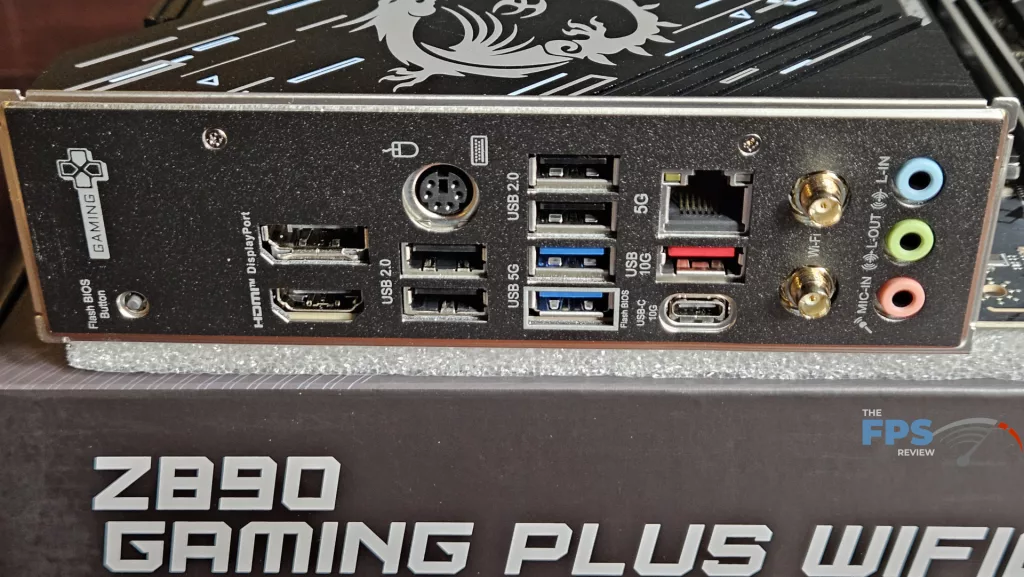 MSI Z890 GAMING PLUS WiFi6E motherboard: rear I/O