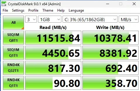 MSI Z890 GAMING PLUS WiFi6E motherboard: performance, CrystalDisk