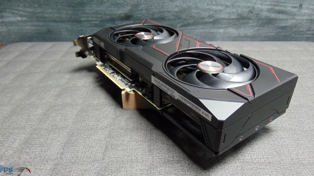 SAPPHIRE PULSE Radeon RX 9070 GRE GAMING OC Card Top Angled