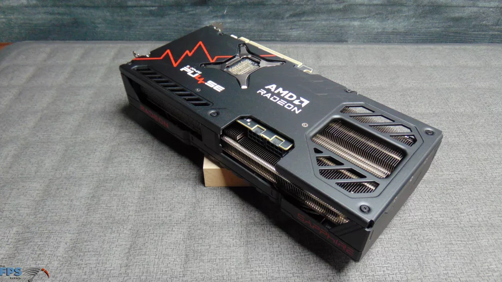 SAPPHIRE PULSE Radeon RX 9070 GRE GAMING OC Card Bottom Angled