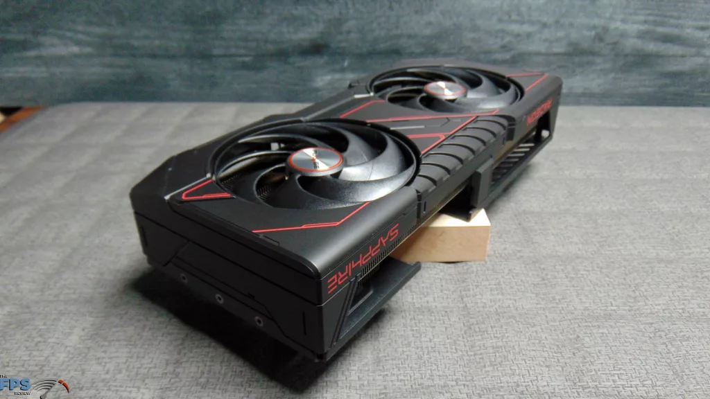 SAPPHIRE PULSE Radeon RX 9070 GRE GAMING OC Card Top Angled
