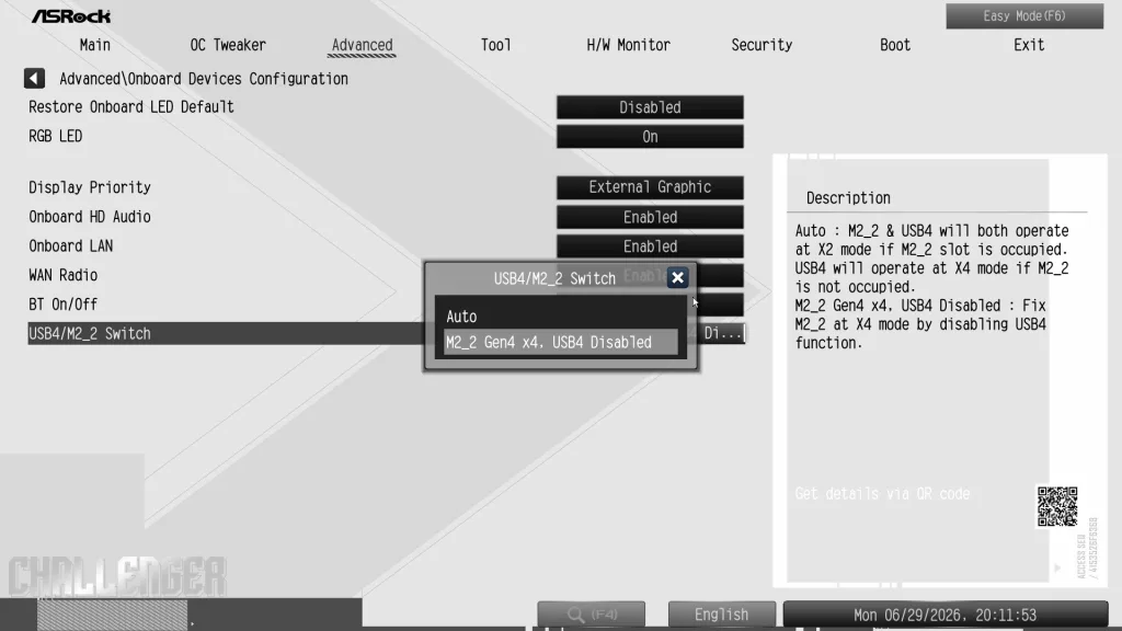 ASRock X870 CHALLENGER WiFi White: BIOS