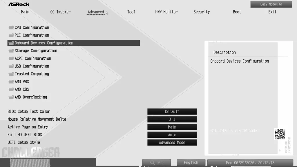 ASRock X870 CHALLENGER WiFi White: BIOS