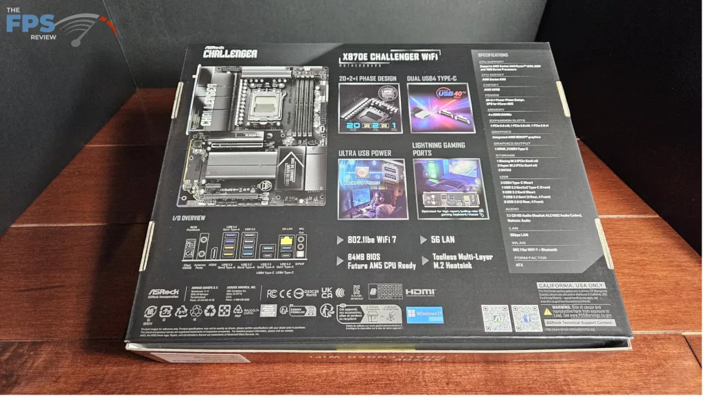 ASRock X870E CHALLENGER WiFi Motherboard: box