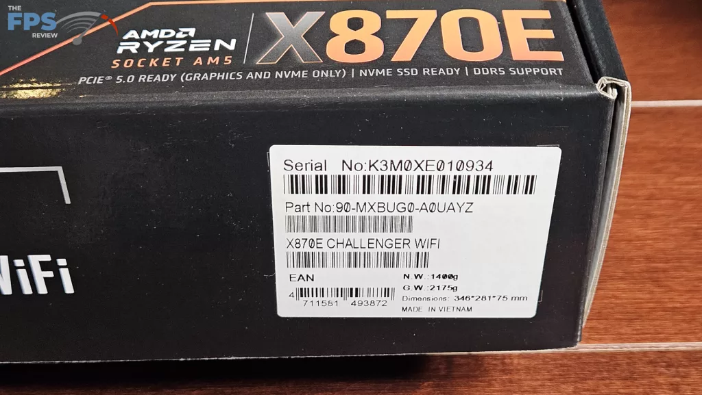 ASRock X870E CHALLENGER WiFi Motherboard: label