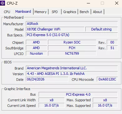 ASRock X870E CHALLENGER WiFi Motherboard: cpuz-1