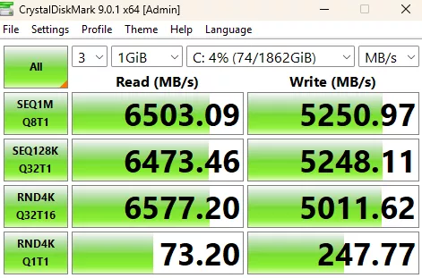 ASRock X870E CHALLENGER WiFi Motherboard: performance: CrystalDisk