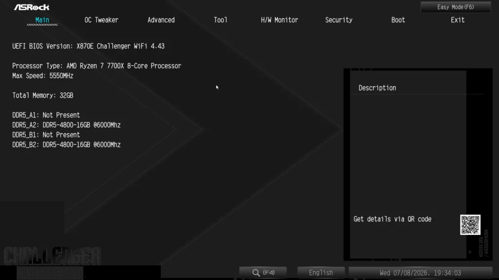 ASRock X870E CHALLENGER WiFi Motherboard: BIOS