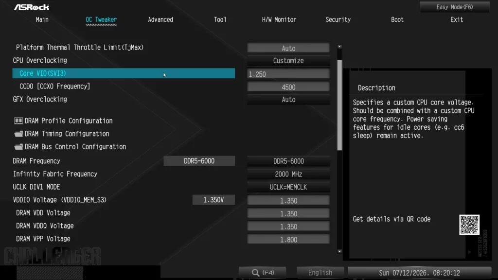 ASRock X870E CHALLENGER WiFi Motherboard: BIOS