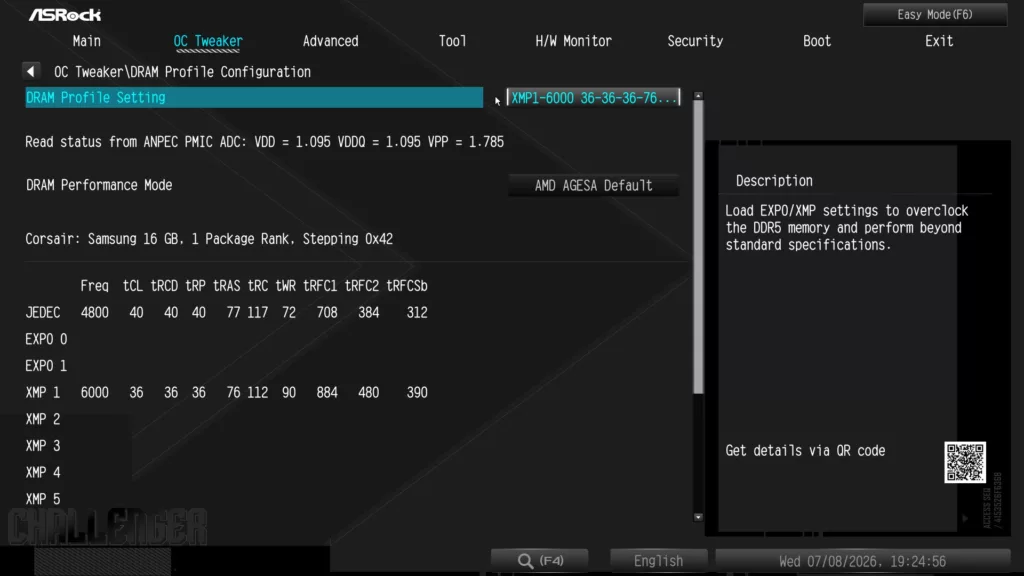 ASRock X870E CHALLENGER WiFi Motherboard: BIOS