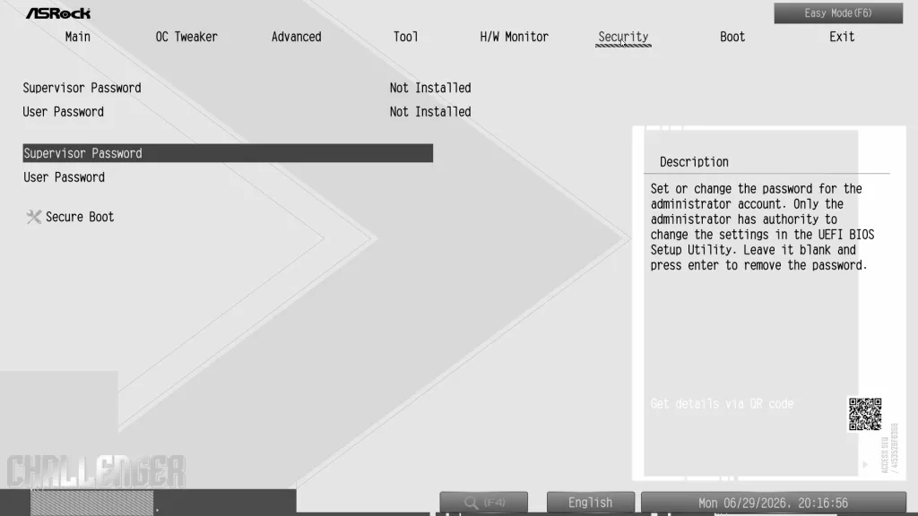 ASRock X870 CHALLENGER WiFi White: BIOS
