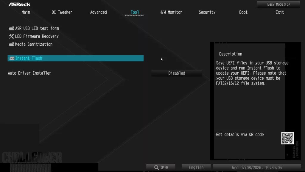 ASRock X870E CHALLENGER WiFi Motherboard: BIOS