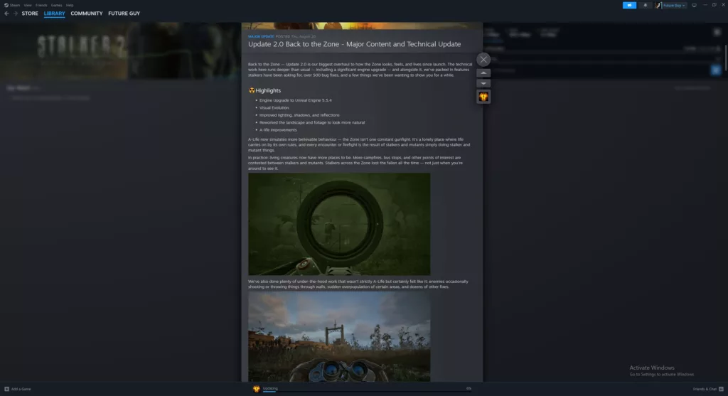 Stalker 2 Patch 2.0 Patch Notes Screenshot