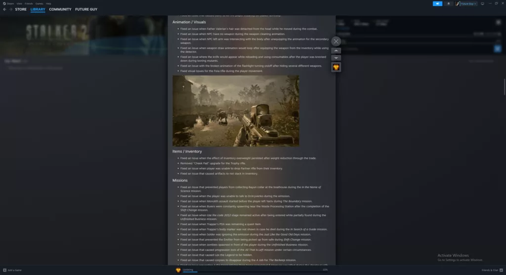 Stalker 2 Patch 2.0 Patch Notes Screenshot