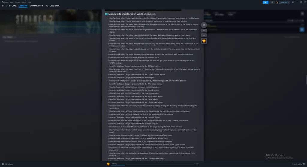 Stalker 2 Patch 2.0 Patch Notes Screenshot