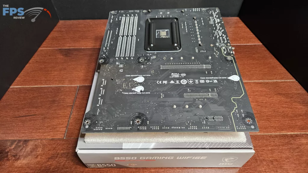 MSI B550 GAMING WiFi6E motherboard: backside