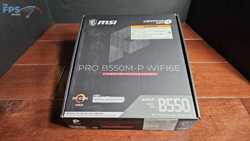 MSI PRO B550M-P WiFi6E motherboard: box