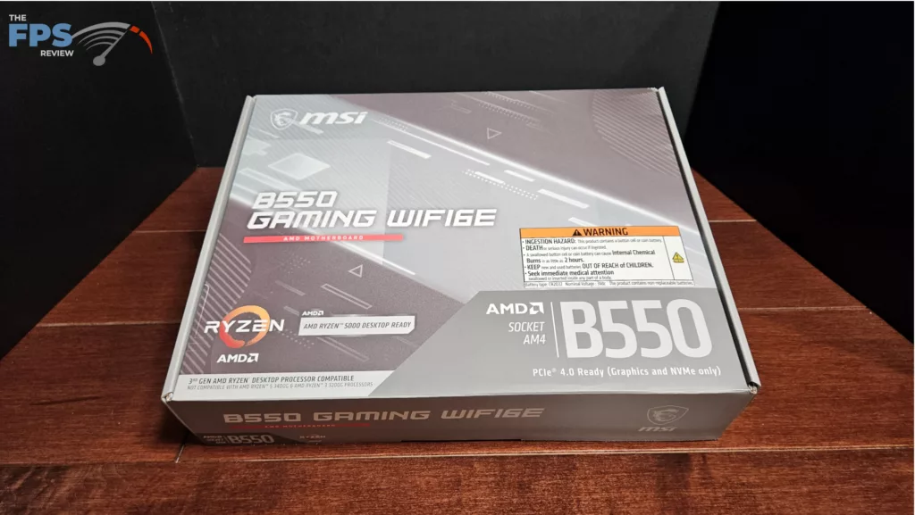 MSI B550 GAMING WiFi6E motherboard: box