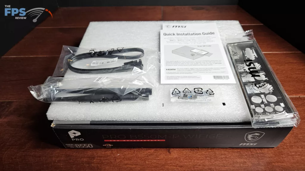 MSI PRO B550M-P WiFi6E motherboard: accessories