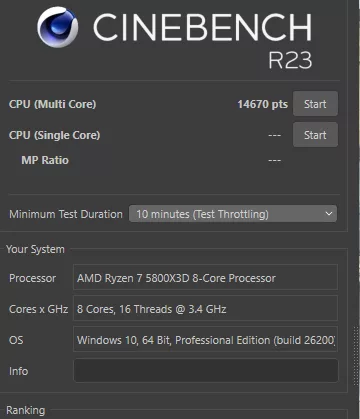 MSI B550 GAMING WiFi6E motherboard: performance cinebenchR23