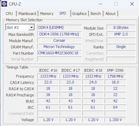 MSI PRO B550M-P WiFi6E motherboard: cpuz