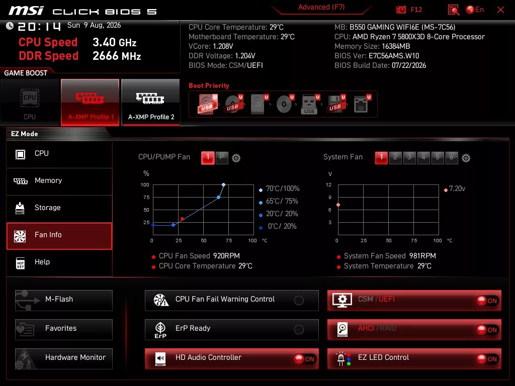 MSI B550 GAMING WiFi6E motherboard: BIOS