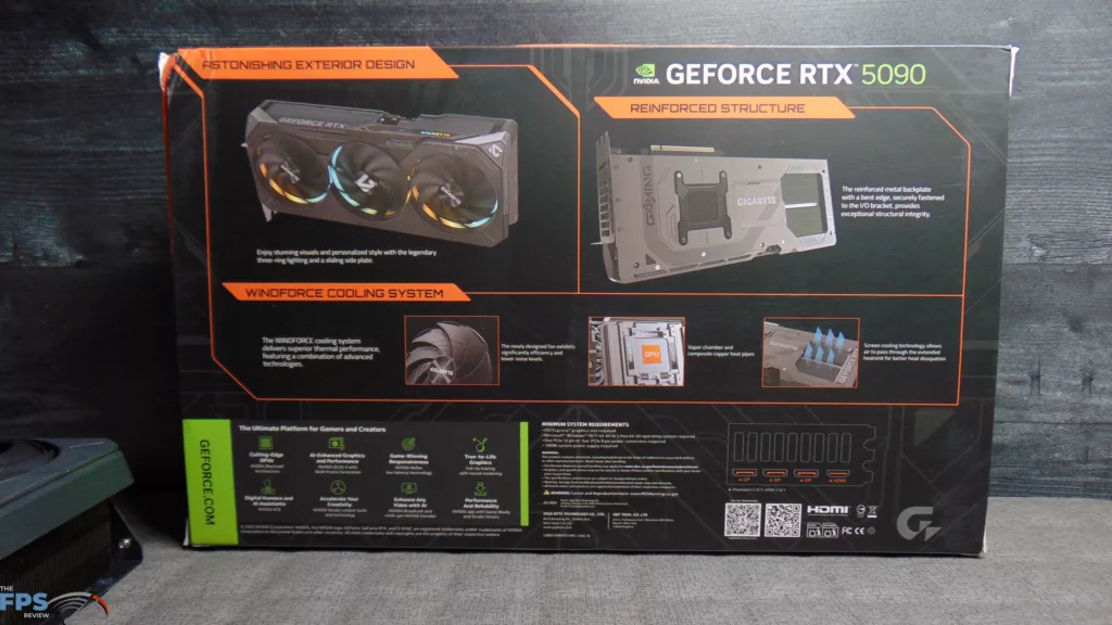 GIGABYTE GeForce RTX 5090 GAMING OC 32G Box Back
