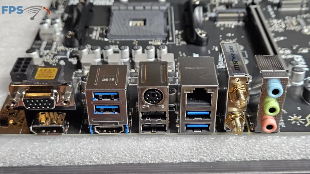 MSI PRO B550M-P WiFi6E motherboard: rear I/O