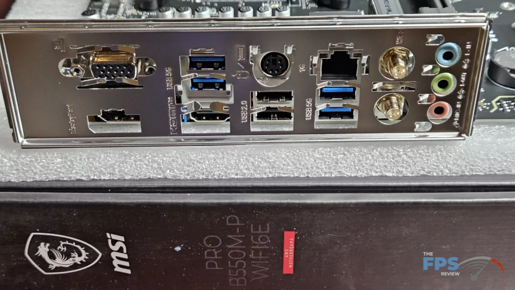 MSI PRO B550M-P WiFi6E motherboard: rear I/O
