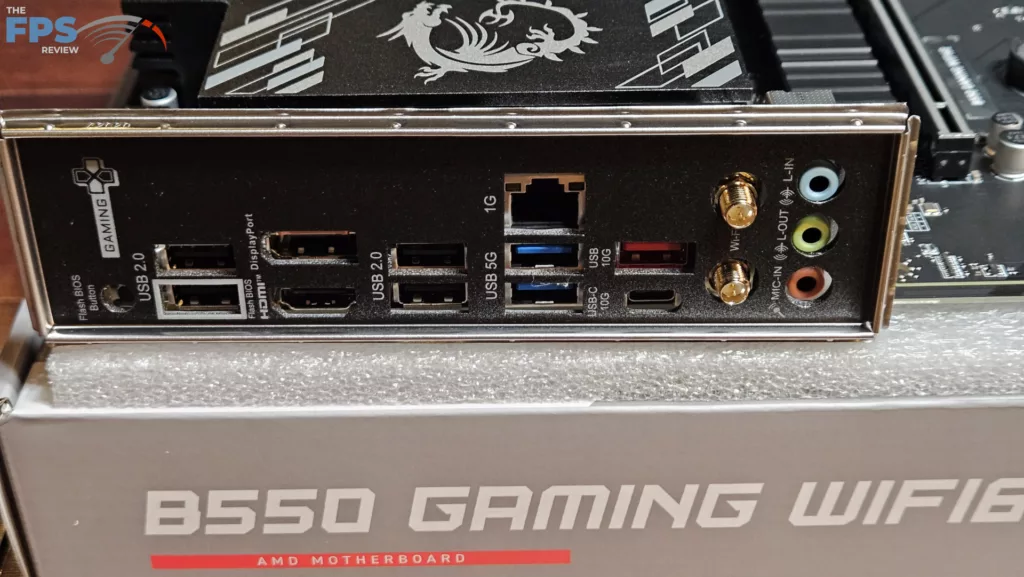 MSI B550 GAMING WiFi6E motherboard: I/O