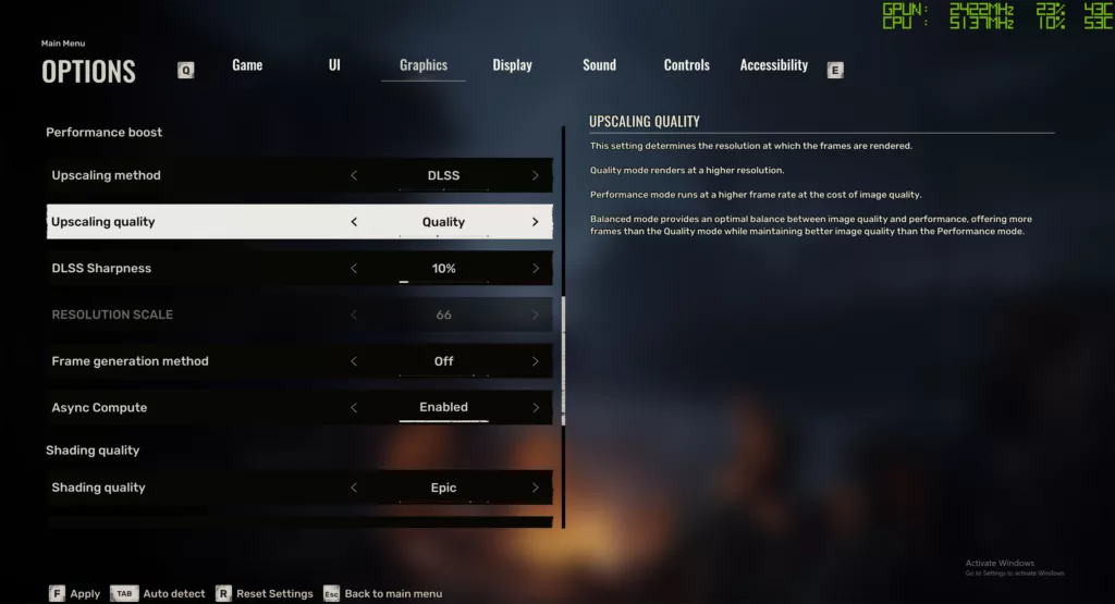 Stalker 2 Patch 2.0 Graphics Settings Screenshot
