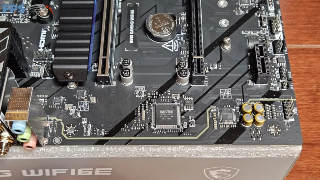 MSI B550 GAMING WiFi6E motherboard: left side