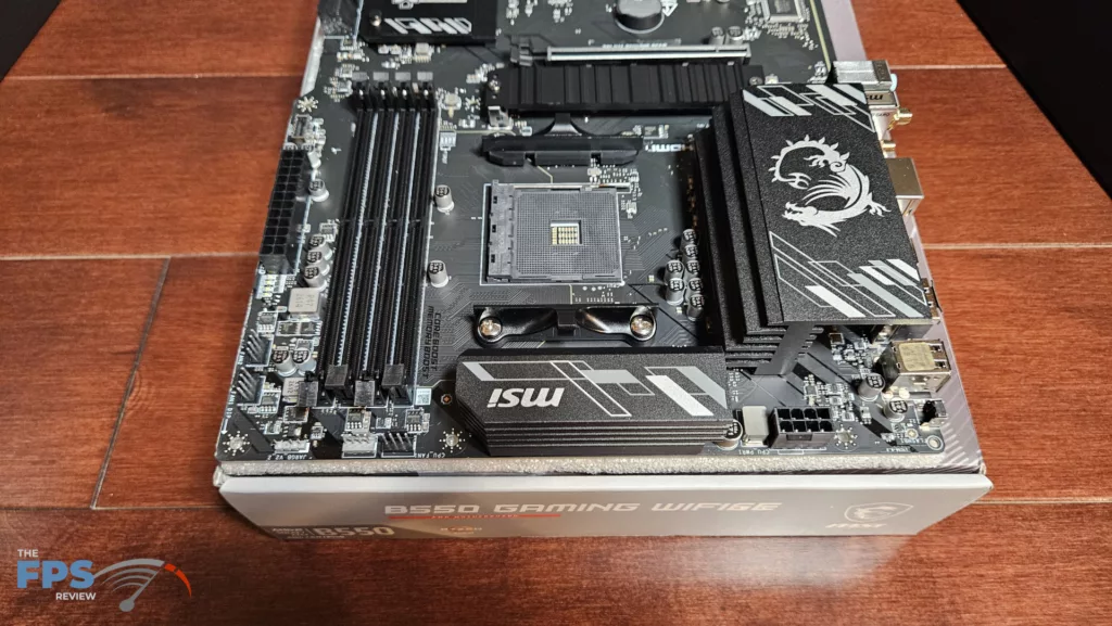 MSI B550 GAMING WiFi6E motherboard: top row I/O