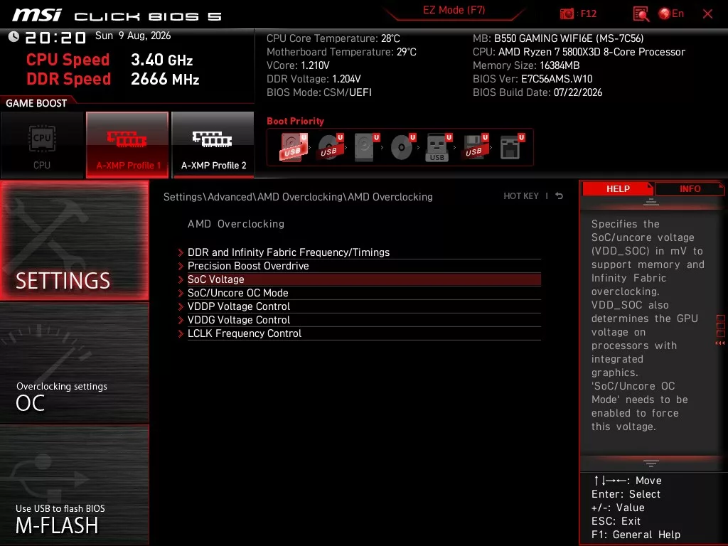 MSI B550 GAMING WiFi6E motherboard: BIOS