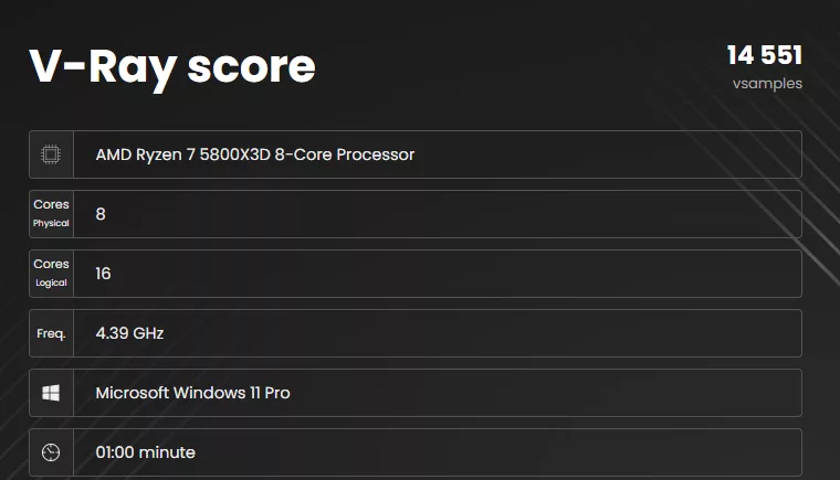 MSI B550 GAMING WiFi6E motherboard: performance VRay