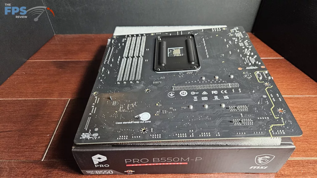 MSI PRO B550M-P motherboard: back of board