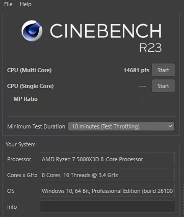 MSI PRO B550M-P motherboard: Performance benchmark result CinebenchR23