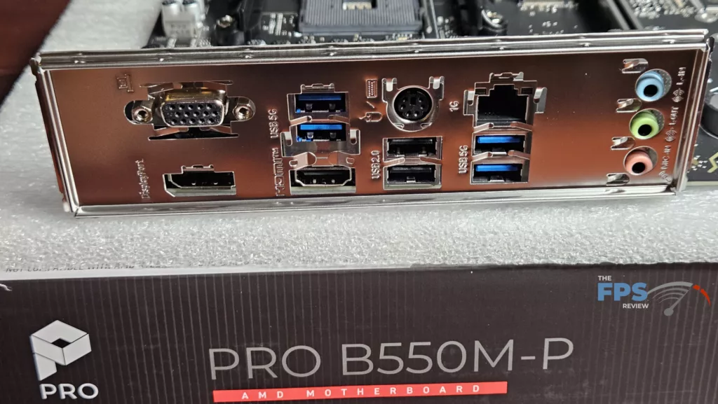 MSI PRO B550M-P motherboard: rear I/O