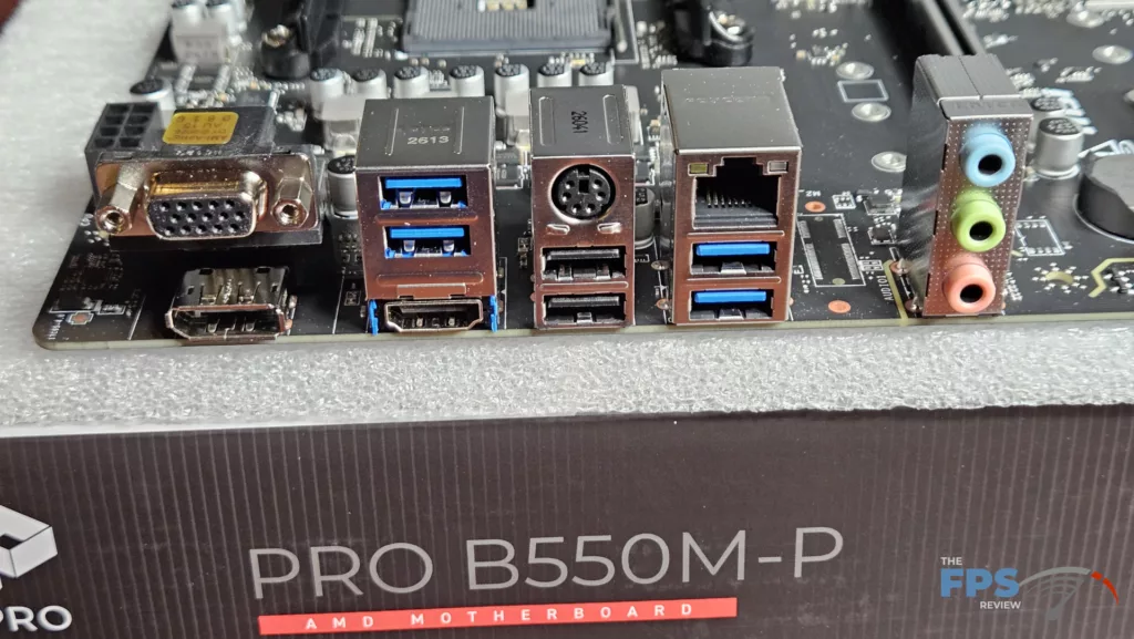 MSI PRO B550M-P motherboard: rear I/O