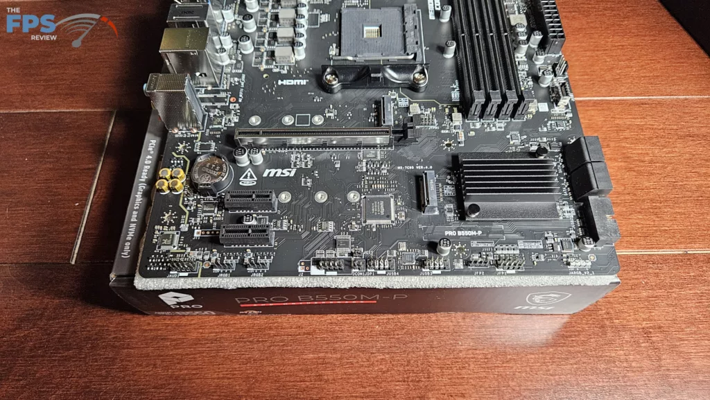 MSI PRO B550M-P motherboard: bottom row