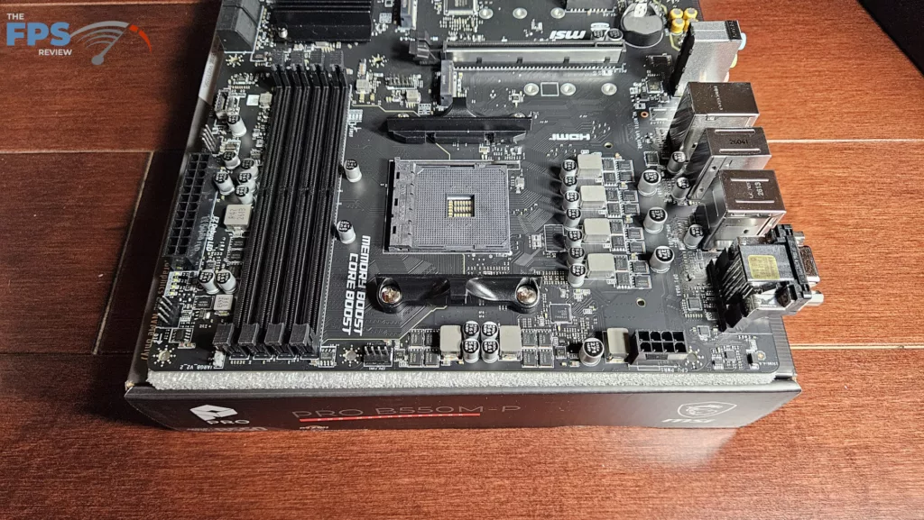 MSI PRO B550M-P motherboard: top row